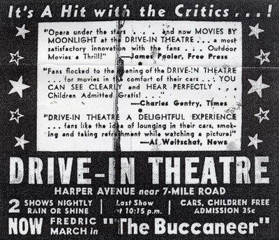 East Side Drive-In Theatre - Old Ad After Opening